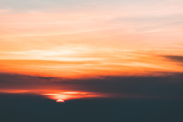 colorful dramatic sky with cloud at sunset