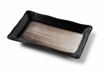 Japanese plate placed on a white background