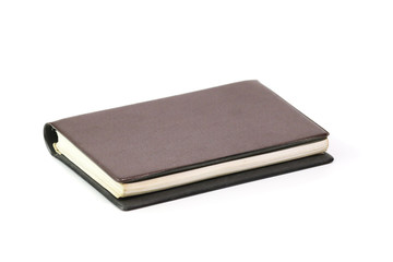 Brown notebook isolated on white background