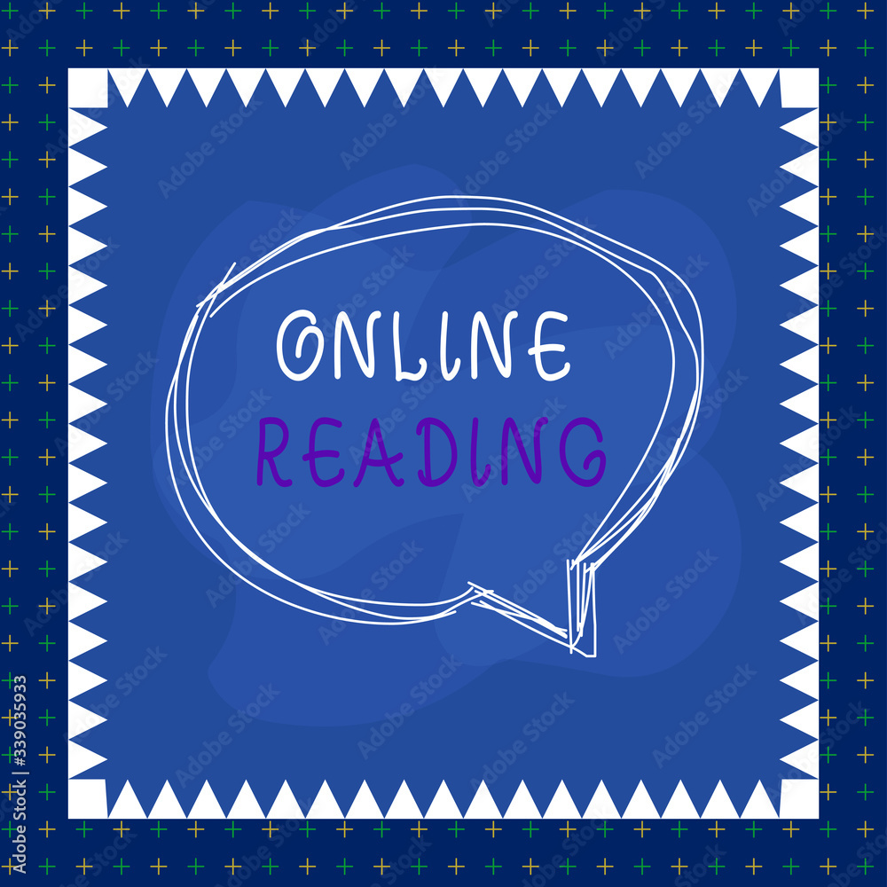 Poster text sign showing online reading. business photo text process of extracting meaning is in a digital 
