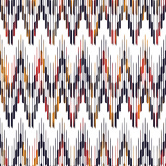 ikat Seamless Pattern Design for Fabric. 