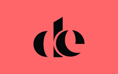 de or ed and d or e lowercase Letter Initial Logo Design, Vector Template