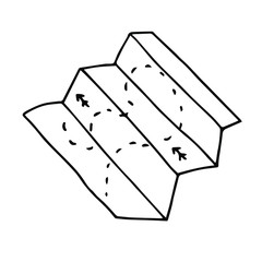 Hand drawn map for traveling. Vector illustration. Doodle style. Route.