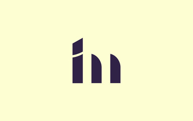 hm or mh and h or m lowercase Letter Initial Logo Design, Vector Template