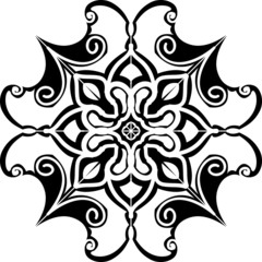 Simple Mandalas for coloring book.Vector Beautiful Mandala.vector illustration.Black color mandala on white isolated background.Decorative hand drawn mandala.