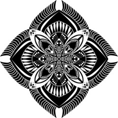 Simple Mandalas for coloring book.Vector Beautiful Mandala.vector illustration.Black color mandala on white isolated background.Decorative hand drawn mandala.
