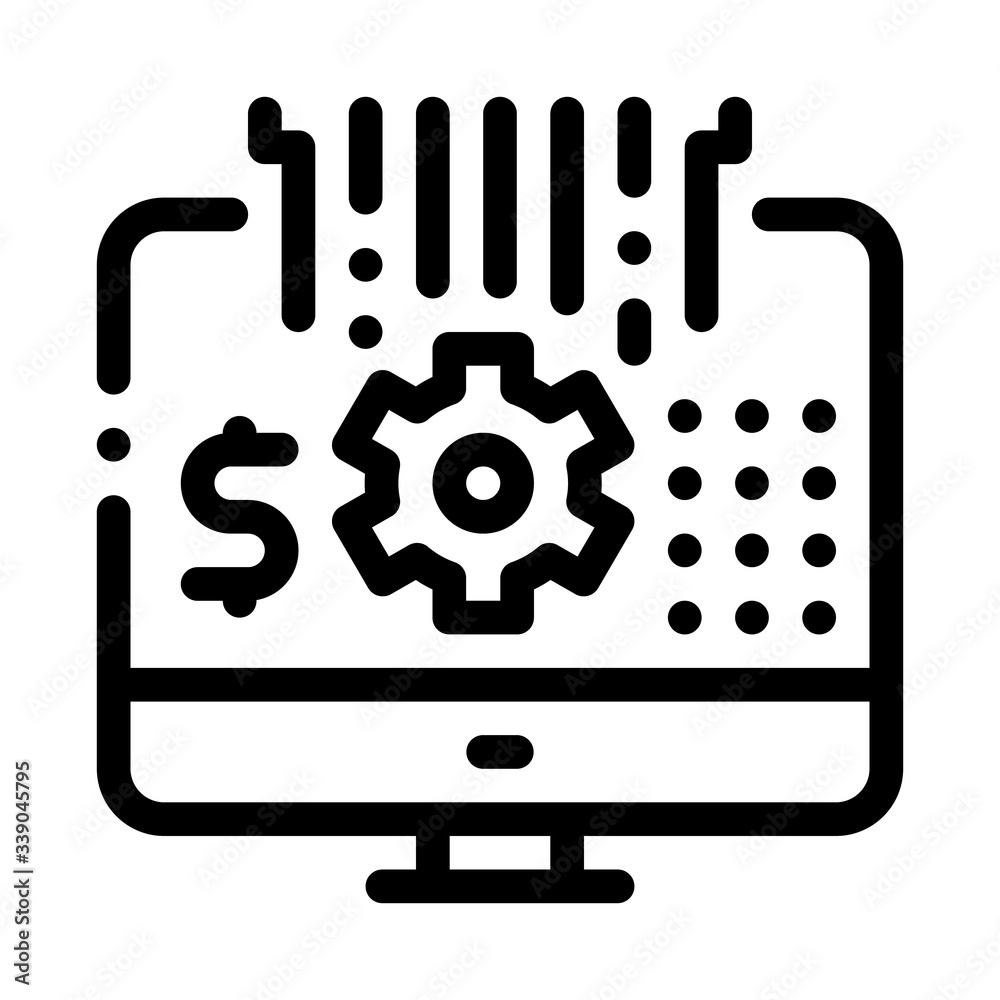 Wall mural computer cache settings icon vector. computer cache settings sign. isolated contour symbol illustration