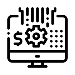 computer cache settings icon vector. computer cache settings sign. isolated contour symbol illustration