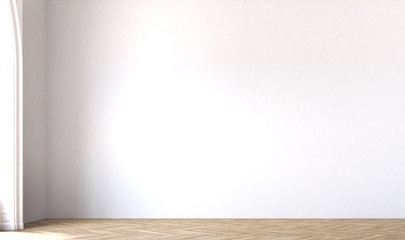 Modern empty living room interior design and white wall background