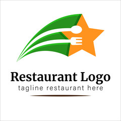 Fototapeta na wymiar Star Restaurant Movement Logo