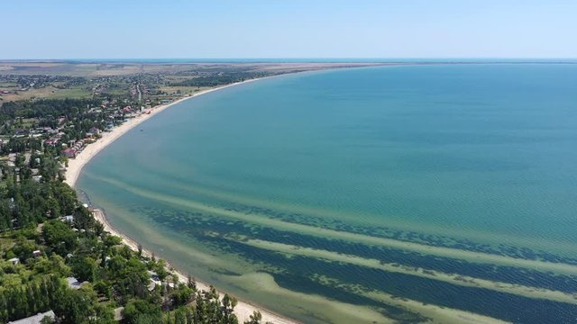 Sea Spit and sandbars on the seabed with a bird's-eye view.