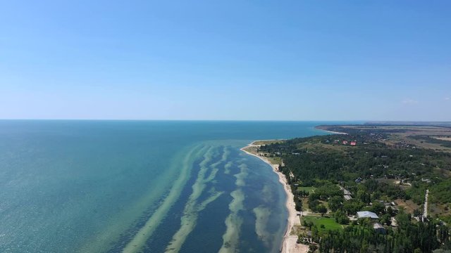 Aerial view of sand banks on the seabed.