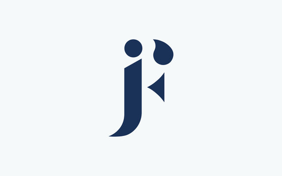 jf or fj and j or f lowercase Letter Initial Logo Design, Vector Template