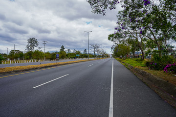 Impressive view of the empty streets of San Jose, near the Sabana, and the center due to quarantine for corona virus in Costa Rica