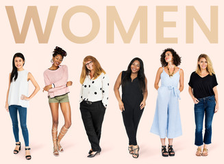 Diverse women mockup collection