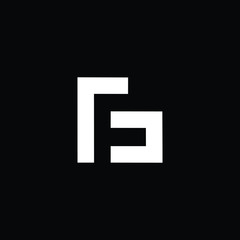 Minimal elegant monogram art logo. Outstanding professional trendy awesome artistic FG GF initial based Alphabet icon logo. Premium Business logo White color on black background