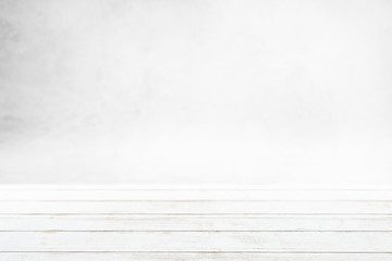 White wooden table background