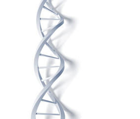 Concept of biochemistry with dna molecule isolated in white background 3d illustration