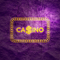 Casino street sign. Advertising billboard retro. Gambling concept