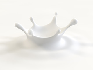Milk Splash Crown 3d illustration