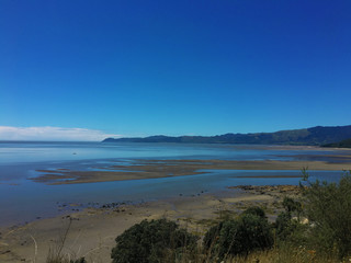 New Zealand blue beaches  summer  