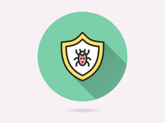 Virus protection icon for graphic and web design.