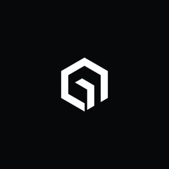 Minimal elegant monogram art logo. Outstanding professional trendy awesome artistic G initial based Alphabet icon logo. Premium Business logo White color on black background