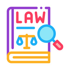 law of justice icon vector. law of justice sign. color symbol illustration