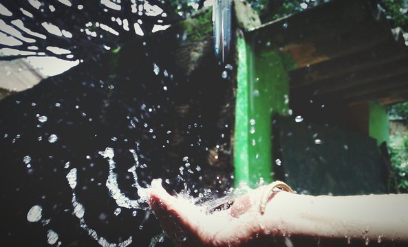 Human Hand Catching Rain