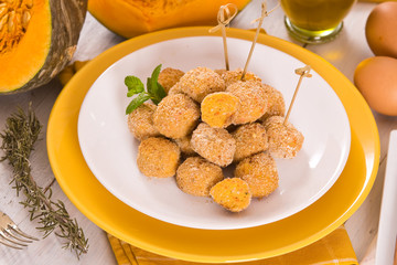 Pumpkin chicken meatballs.
