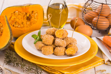 Pumpkin chicken meatballs.
