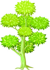 Cool Green Tree Cartoon for your design