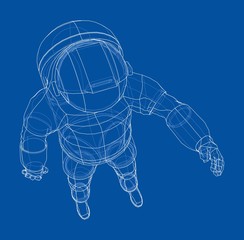 Astronaut concept. Vector rendering of 3d