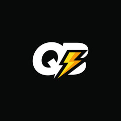 Initial Letter QB with Lightning	