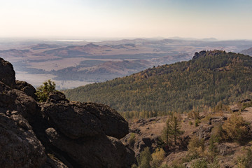 South Ural mountains in the vicinity of Bannoe lake. Metallurgist-magnitogorsk ski resort, republic Bashkortostan, Russia