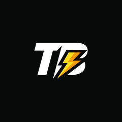 Initial Letter TB with Lightning	
