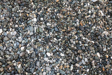 Pebbles on the sea beach.