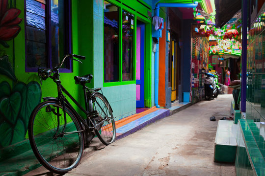 Jodipan ( Kampung Warna Warni ) village with painted colorful houses
