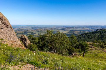 South Ural mountains in the vicinity of Bannoe lake. Metallurgist-magnitogorsk ski resort, republic Bashkortostan, Russia