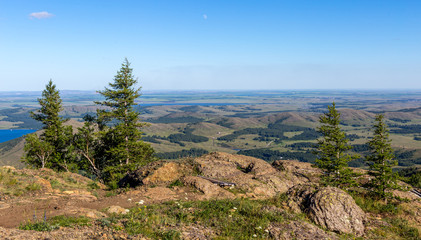 South Ural mountains in the vicinity of Bannoe lake. Metallurgist-magnitogorsk ski resort, republic Bashkortostan, Russia