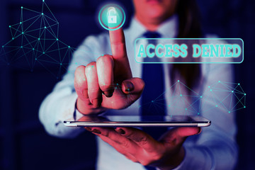 Handwriting text Access Denied. Conceptual photo error message shown when you do not have access rights