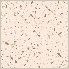 
Terrazzo flooring texture. Polished pebbles. Abstract  beige and white color pattern for 
ceiling, vector background. Italian style tile pieces of stone, marble and glass.