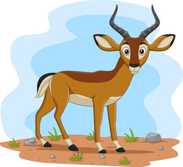 Cartoon impala in the field