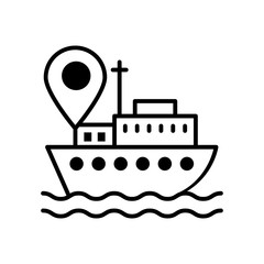 Sea Location Vector Icon