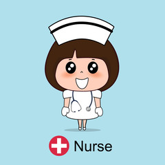 Cartoon character Nurse Design, Medical worker, Medical concept. Vector illustration.