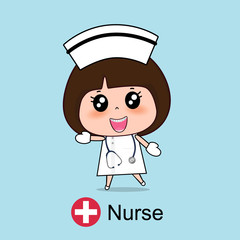 Cartoon character Nurse Design, Medical worker, Medical concept. Vector illustration.