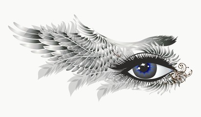 Obraz premium composition with an eye surrounded by decorative gray ornaments