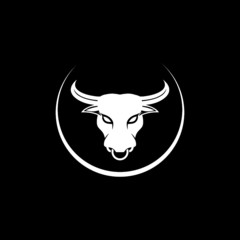 Bull head logo or emblem on dark background