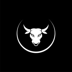 Bull head logo or emblem on dark background