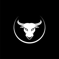 Bull head logo or emblem on dark background